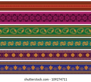 Henna Banner Border Henna Inspired Colourful Stock Vector (Royalty Free ...