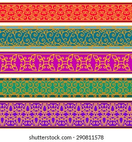 Henna Banner Border Henna Inspired Colourful Stock Vector (Royalty Free ...