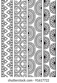 Henna Border, Henna inspired Border - very elaborate and easily editable