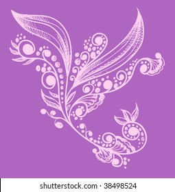 Henna doodle Flower design Vector