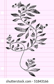 henna Doodle Vector Flor de iluminación