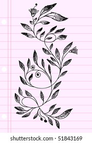 henna Doodle Vector Flor de iluminación