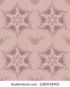 Patrón sin fisuras de la flor de Henna. Ilustración vectorial de estilo Mandala.