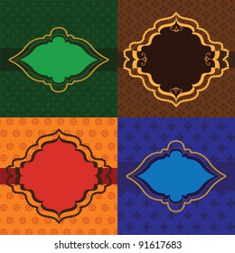 Henna Frames, Henna inspired Colourful Frames - very elaborate and easily editable