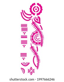 Ilustración de Henna. Elemento de diseño - pegatinas de tatuajes