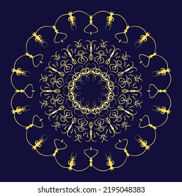 Henna Mandala design artwork. round shape circle abstract pattern
