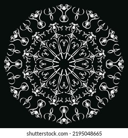 Henna Mandala design artwork. round shape circle abstract pattern flora