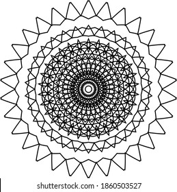 Henna Mandala. Mandalas isolated on white background. Abstract vector illustration. Vintage black and white texture. Ornamental diwali pattern.