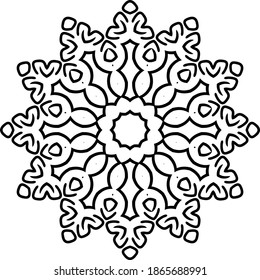 Henna Mandala. Mandalas isolated on white background. Abstract vector illustration. Vintage black and white texture. Ornamental diwali pattern.