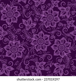 Henna Mehendi Tattoo Doodles Seamless Pattern  