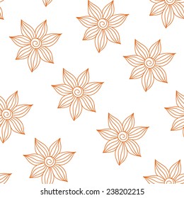 Henna Mehendy Tattoo Doodles Seamless Pattern on a white  background