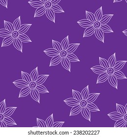 Henna MehendyTattoo Doodles Seamless Pattern on a violet  background