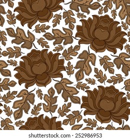 Henna MehendyTattoo Doodles Seamless Pattern