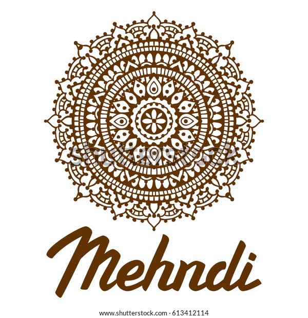 Henna Mehndi Logo Design Mehndi Lettering Stock Vector Royalty Free