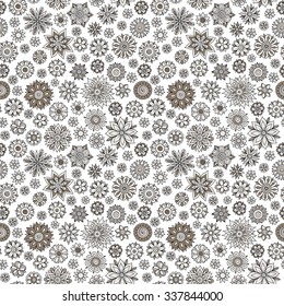 Henna Mehndi Tattoo Doodles Retro Seamless Pattern Flowers Illustration Design Elements