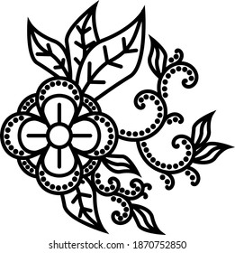 henna motif hermoso patrón de flores primera serie