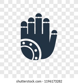 Henna painted hand vector icon isolated on transparent background, Henna painted hand transparency logo concept