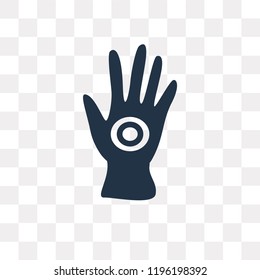 Henna painted hand vector icon isolated on transparent background, Henna painted hand transparency concept can be used web and mobile