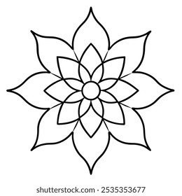 Ilustración vectorial de mandala estilo henna. 