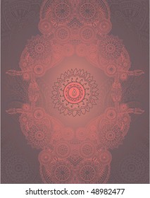 Henna styled symmetrical mandala background