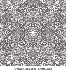Henna tatoo mandala. Mehndi style.Decorative pattern in oriental style. Coloring book page. Vector abstract illustration for design