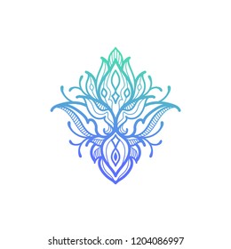 Henna tattoo design. Vector hand drawn design element.