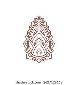 Elemento del doodle del tatuaje de la henna en el fondo blanco. Elemento de remolinos ornamentado árabe. Diseño floral indio para usted