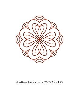 Henna tattoo doodle element on white background. Arabic ornate swirls element. Indian floral design for you