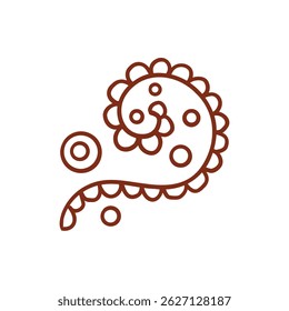 Henna tattoo doodle element on white background. Arabic ornate swirls element. Indian floral design for you