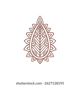 Henna tattoo doodle element on white background. Arabic ornate swirls element. Indian floral design for you