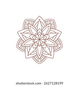 Elemento del doodle del tatuaje de la henna en el fondo blanco. Elemento de remolinos ornamentado árabe. Diseño floral indio para usted