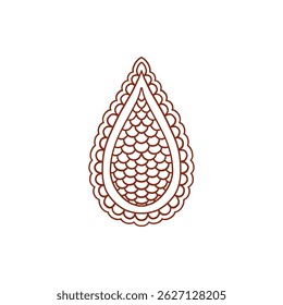 Elemento del doodle del tatuaje de la henna en el fondo blanco. Elemento de remolinos ornamentado árabe. Diseño floral indio para usted