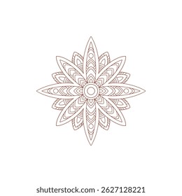 Henna tattoo doodle element on white background. Arabic ornate swirls element. Indian floral design for you