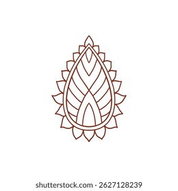 Henna tattoo doodle element on white background. Arabic ornate swirls element. Indian floral design for you