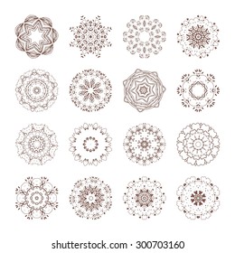 Henna tattoo doodle vector elements on white background art