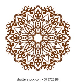 Henna tattoo doodle vector mandala on white background