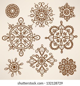 Henna tattoo elements