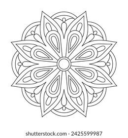 Henna tattoo flower template in Indian style mandala design for kinds