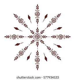 Henna tattoo mehndi flower template vector illustration.