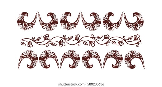 Henna tattoo mehndi flower template vector illustration.