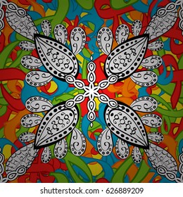 Henna tattoo style on a background. Indian floral paisley medallion banners. Vector ethnic Mandala ornament. Can be used for textile, greeting card, coloring book, phone case print.