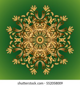 Henna tattoo style on a green background. Can be used for textile, greeting card, coloring book, phone case print. Indian floral paisley medallion banners. Vector ethnic Mandala ornament.