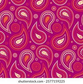 Henna tranquility of cool seamless pattern. Colours tile and paisley ethereal. Indian cucumber contemporary of tribal colors. National fashion, delicate calm.