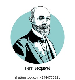 Henri Becquerel was a French physicist, winner of the Nobel Prize in Physics and one of the discoverers of radioactivity. Hand-drawn vector illustration