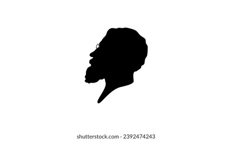 Henri Poincare silhouette, high quality vector