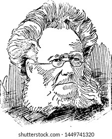 Henrik Isben, vintage engraved illustration