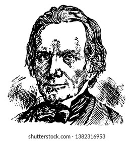 Henry Clay, 1777-1852, he was an American lawyer, statesman, skilled orator, United States senator from Kentucky and speaker of U.S. house of representatives, vintage line drawing or engraving svg