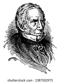 Henry Clay, 1777-1852, he was an American lawyer, statesman, skilled orator, United States senator from Kentucky and speaker of U.S. house of representatives, vintage line drawing or engraving svg