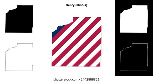 Henry county (Illinois) outline map set