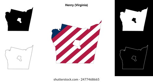 Henry County (Virginia) outline map set